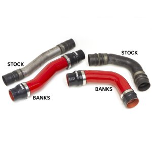Ram 3500 Boost Tubes - Banks Power - 3.5-inch Mandrel Bent - Red - `10-`12